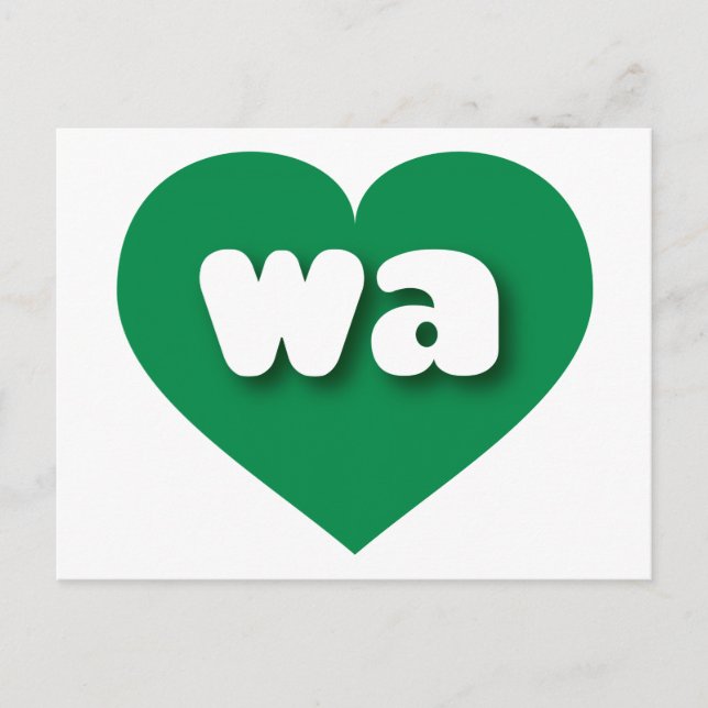 Washington - Grünes Herz - I Liebe Postkarte (Vorderseite)