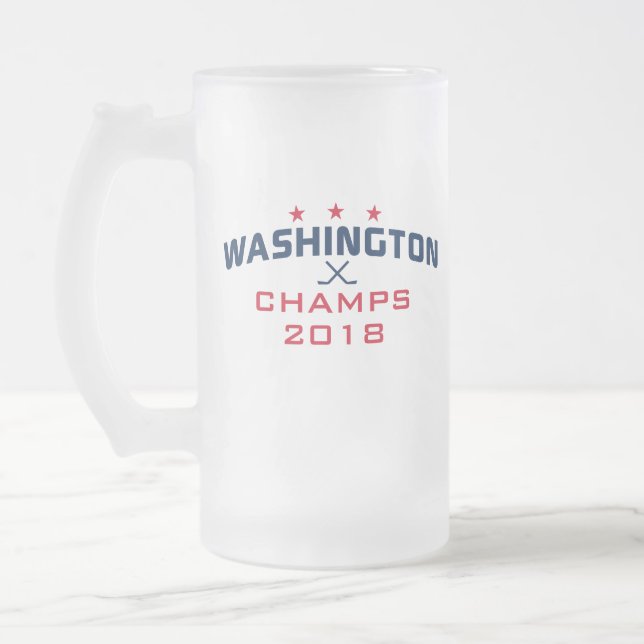 Washington Hockey Champions 2018 16oz Mattierte Ta Mattglas Bierglas (Links)