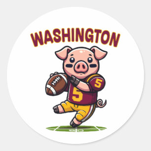Washington Hog Football Runder Aufkleber