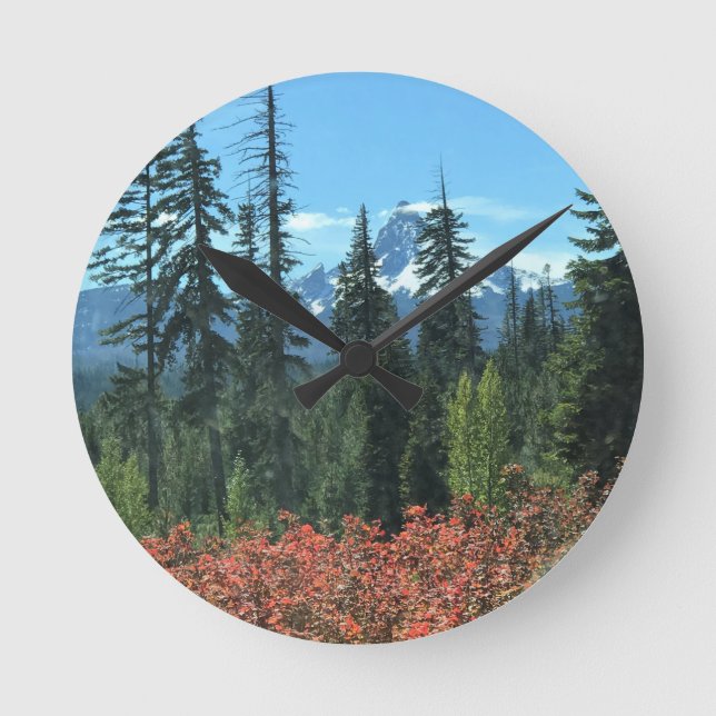 Washington im Herbst, OR Runde Wanduhr (Vorderseite)
