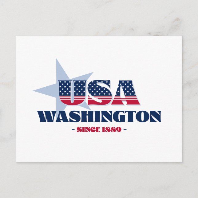 Washington in Rot, Weiß und Blue Postcard Postkarte (Vorderseite)