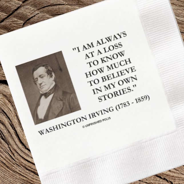 Washington Irving glaubt immer an verlorene Geschi Serviette (Showcase your wry storyteller side with this Washington Irving quote paper napkin!)