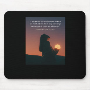 Washington Irving Zitat I verkündet, nicht zu wiss Mousepad