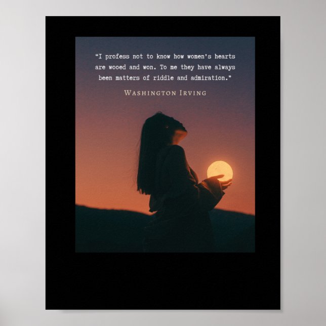 Washington Irving Zitat I verkündet, nicht zu wiss Poster (Vorne)