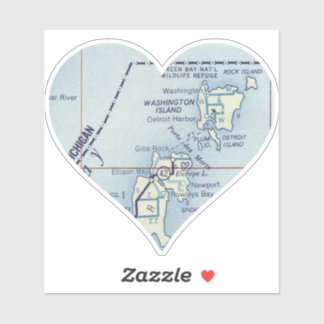 Washington Island WI Vintage Karte Aufkleber