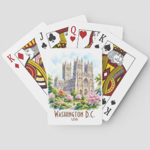 Washington Kathedrale Religiöse Aquarell-Darstellu Spielkarten