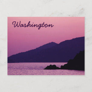 Washington lila Berg Sonnenuntergang Postkarte