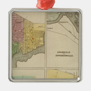 Washington Louisville und Jeffersonville Silbernes Ornament