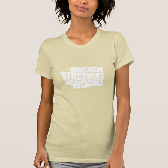Washington-Mädchen-Felsen! (Blau) T-Shirt (Vorderseite)