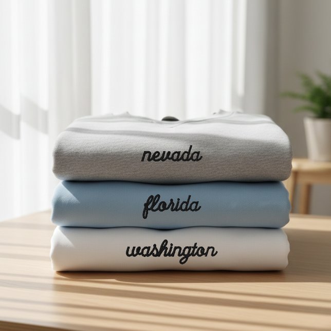 Washington | Modern Script State Name | 4. Juli Besticktes Sweatshirt (Von Creator hochgeladen)