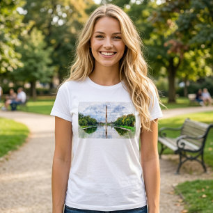 Washington Monument Aquarell mit Spiegelung T-Shirt