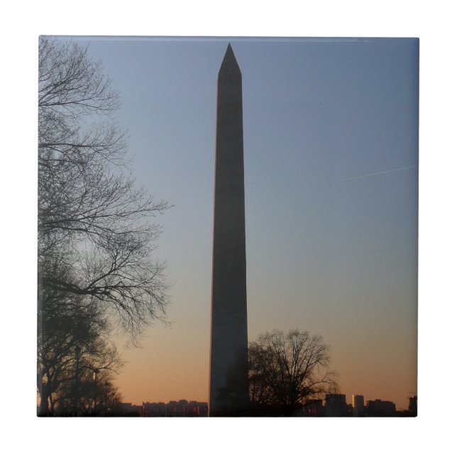 Washington Monument at Sunset Fliese (Vorderseite)
