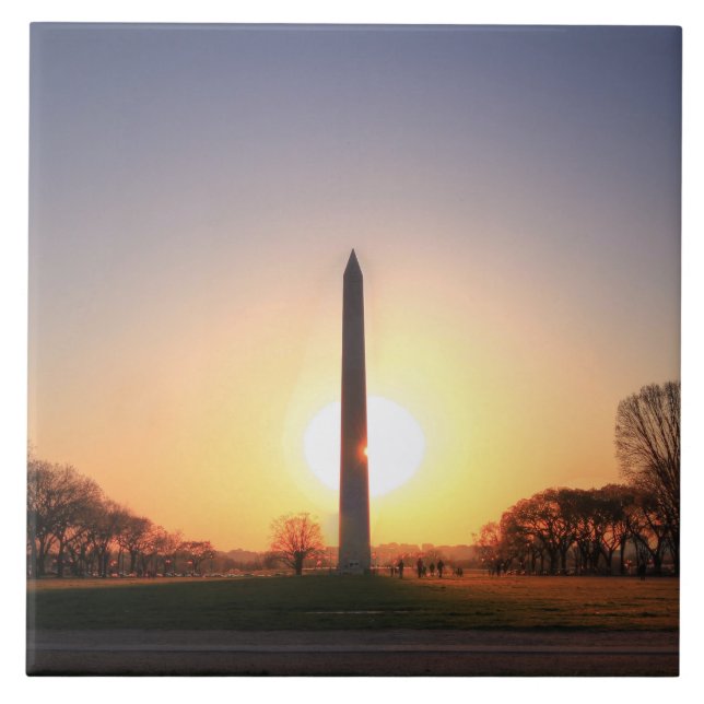Washington Monument at Sunset Fliese (Vorderseite)