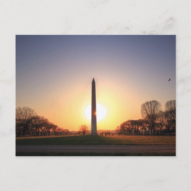 Washington Monument at Sunset Postkarte (Vorderseite)