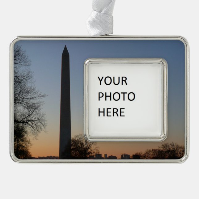 Washington Monument at Sunset Rahmen-Ornament Silber (Vorderseite)