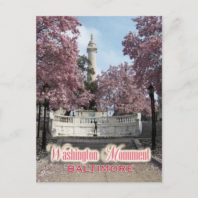 Washington Monument, Baltimore, Maryland Postkarte (Vorderseite)