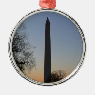 Washington Monument bei Sonnenuntergang in DC Ornament Aus Metall
