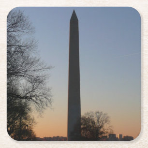 Washington Monument bei Sonnenuntergang in DC Rechteckiger Pappuntersetzer
