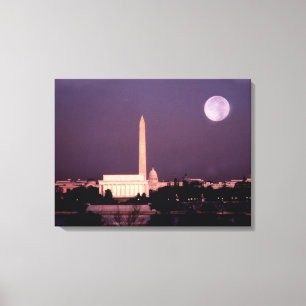 Washington-Monument, die Hauptstadt und Jefferson Leinwanddruck