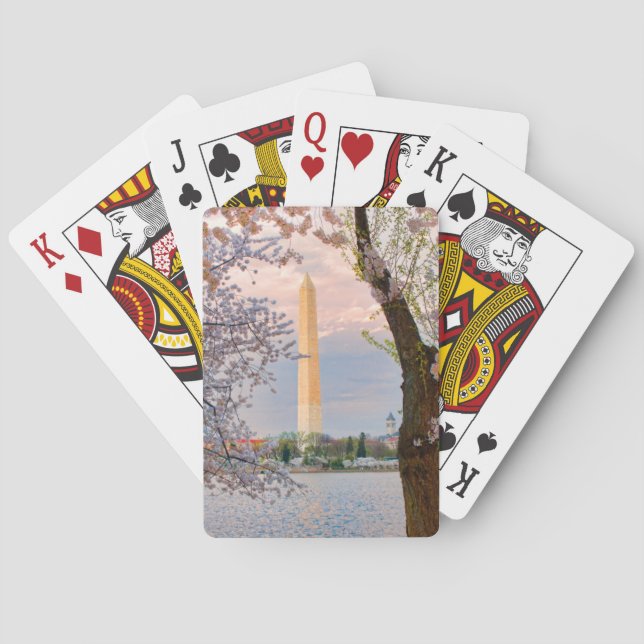 Washington Monument mit Kirschblüten Spielkarten (Rückseite)