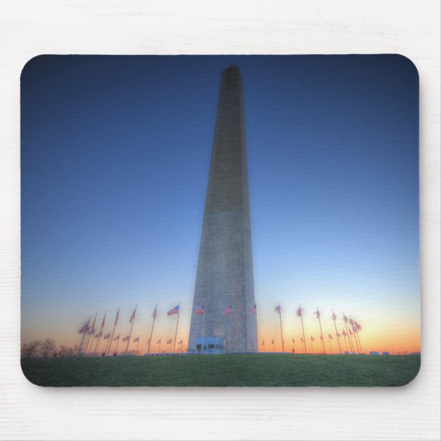 Washington Monument mit Orange Sunset Mousepad (Vorne)