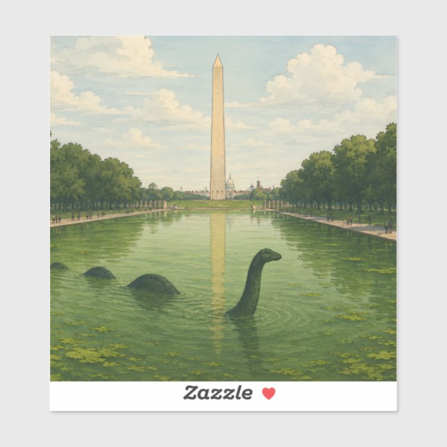 Washington Monument Reflecting Pool mit Loch Ness Aufkleber (Blatt)