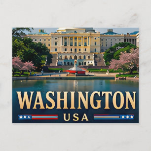 Washington Monument und amerikanische Ikonen Postkarte