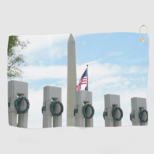 Washington Monument und WWII-Denkmal in DC Golfhandtuch