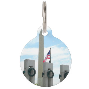 Washington Monument und WWII-Denkmal in DC Haustiermarke