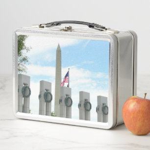 Washington Monument und WWII-Mahnmal in DC Metall Brotdose