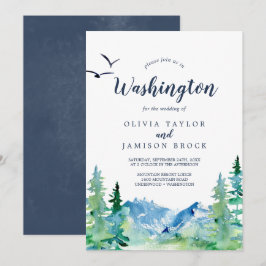 Washington Mountain Hochzeit in Urlaubsort Einladung