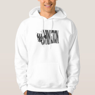 Washington Name Black Word Art Washingtonian Hoodie
