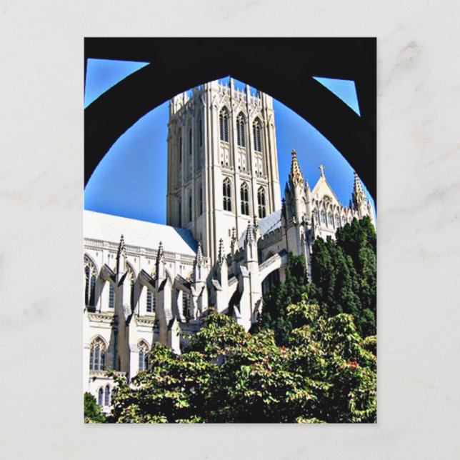 Washington National Cathedral Through Archway Postkarte (Vorderseite)