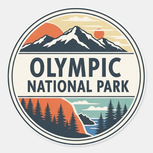 Washington olympic national park runder aufkleber (Vorderseite)