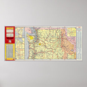 Washington, Oregon, Idaho Poster