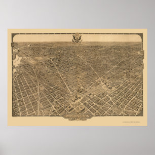 Washington, panoramische Karte DCs - 1921 Poster