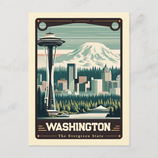 Washington | Patriotischer Geist Vintage Postkarte (Vorderseite)