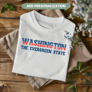 Washington Patriotischer Immergrüner Staat Custom T-Shirt