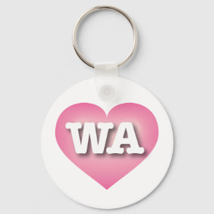 Washington Pink Fade Heart - I Liebe WA Schlüsselanhänger