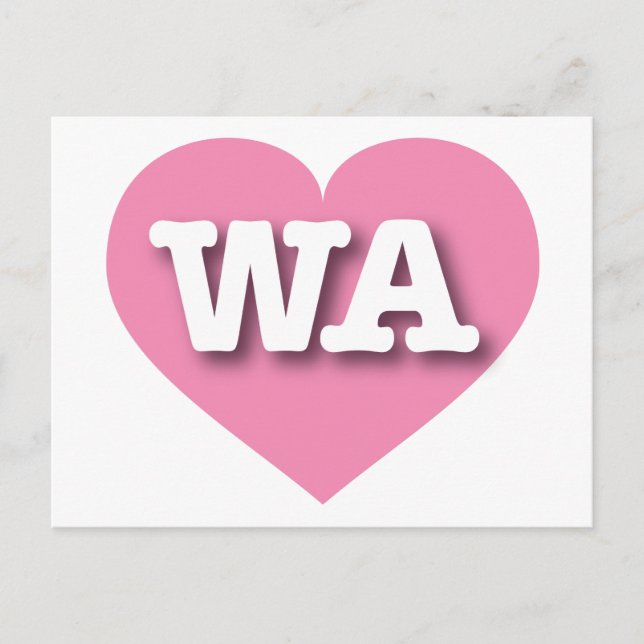Washington Pink Heart - I Liebe WA Postkarte (Vorderseite)