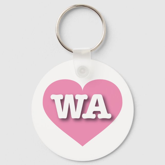 Washington Pink Heart - I Liebe WA Schlüsselanhänger (Vorderseite)
