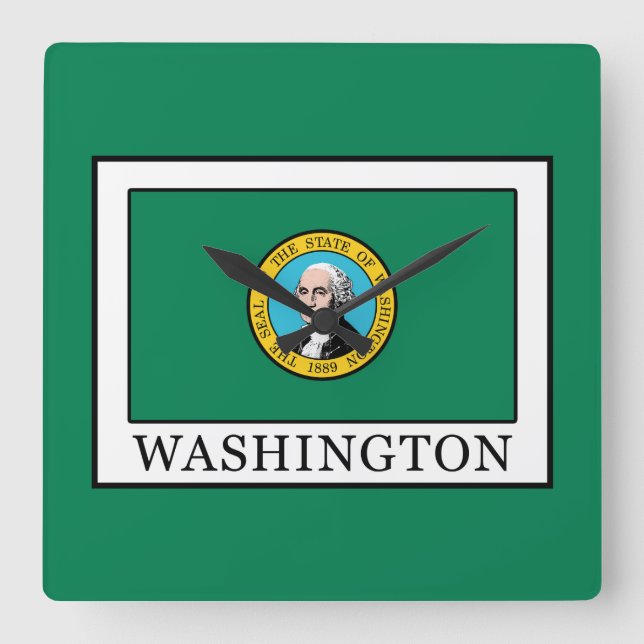Washington Quadratische Wanduhr (Vorderseite)
