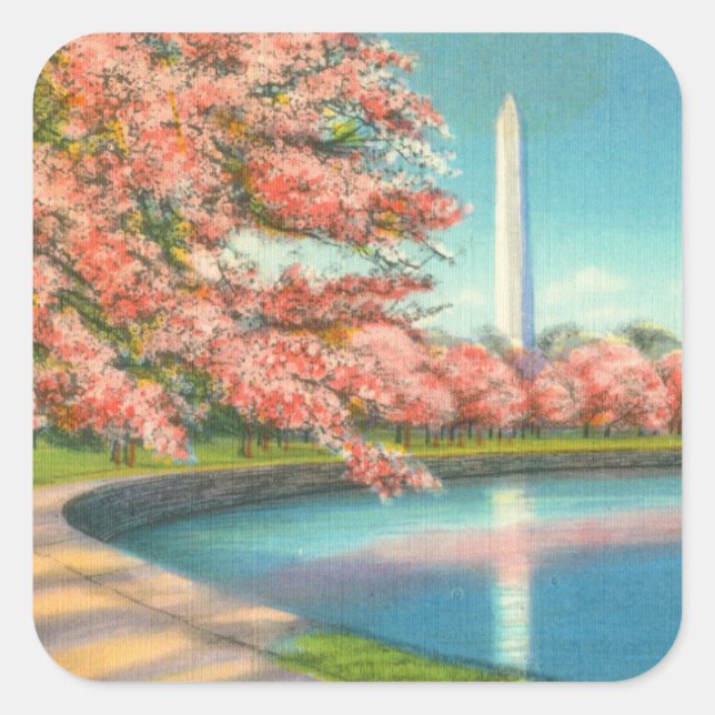 Washington Quadratischer Aufkleber (Vorderseite)