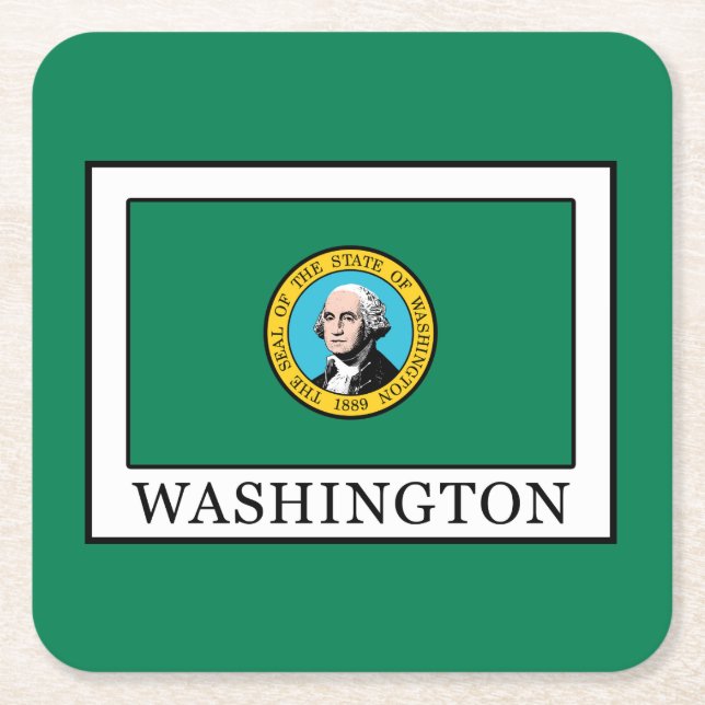 Washington Rechteckiger Pappuntersetzer (Vorderseite)