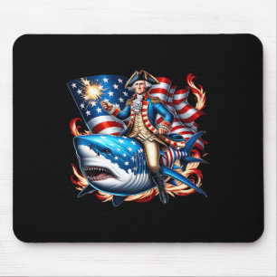 Washington reitet Hai Lustig 4. Juli Amerikanische Mousepad