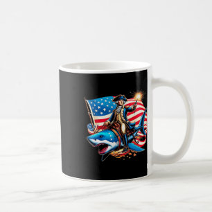 Washington Riding Shark Funny 4. Juli American Fl Kaffeetasse
