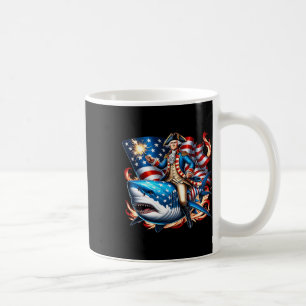 Washington Riding Shark Funny 4. Juli American Fl Kaffeetasse