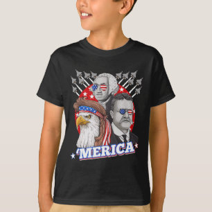 Washington Roosevelt Bald Eagle 4. Juli Patrio T-Shirt