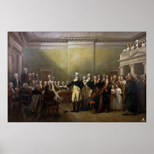 Washington Rücktritt seiner Kommission John Trumbu Poster (Vorne)