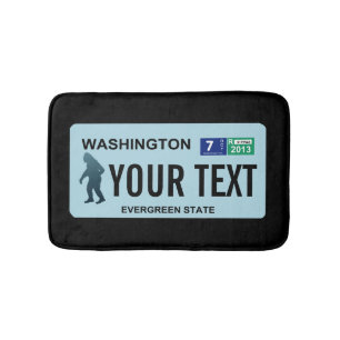 Washington Sasquatch License Plate Badematte